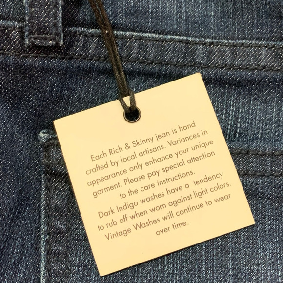 Rich & Skinny NWT Sleek ColorBlock Night Rider True Blue Skinny Jeans Size 28x30 - Picture 6 of 9